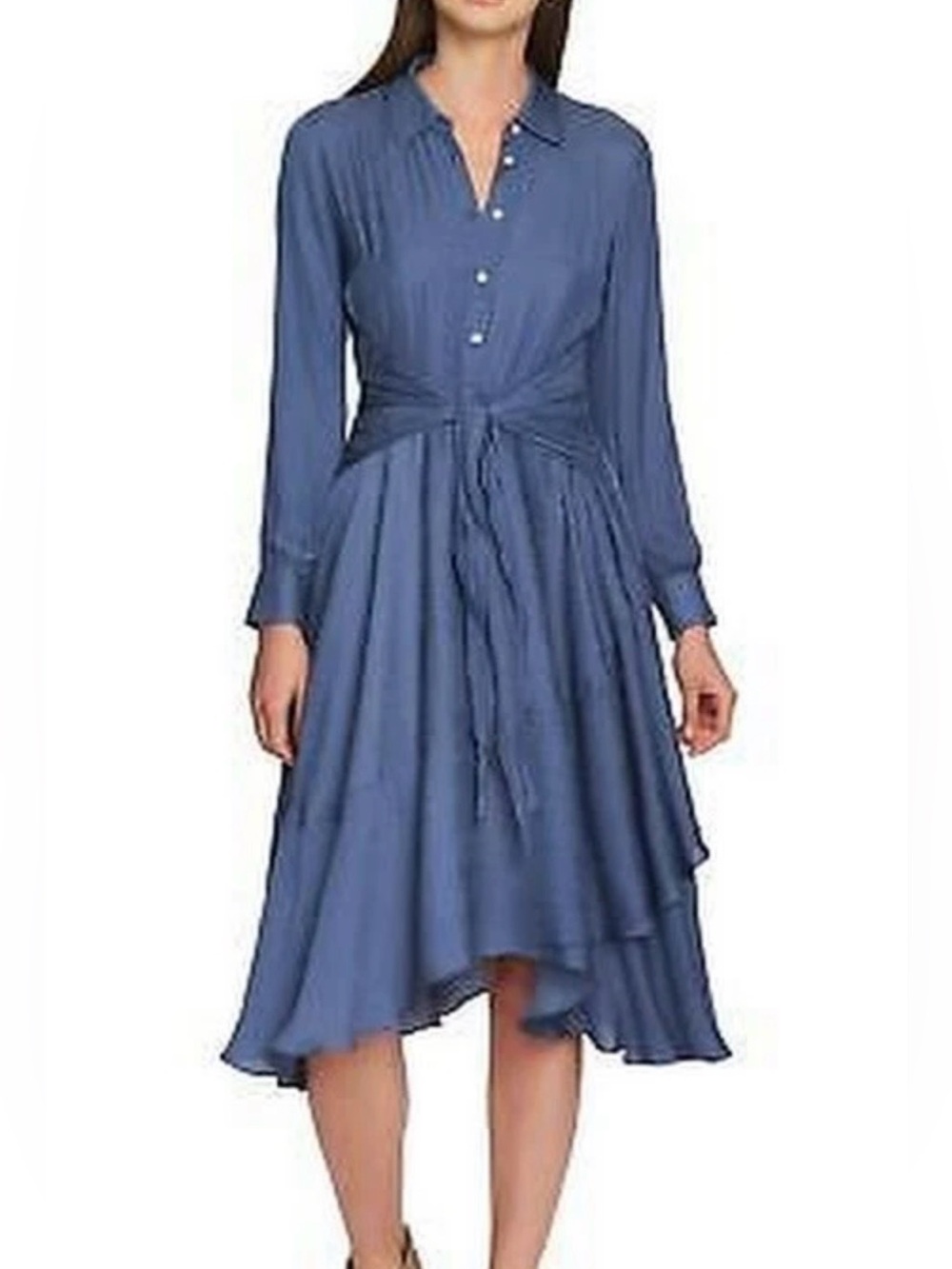 1. State Blue Satin Dress Sz. L NWT!